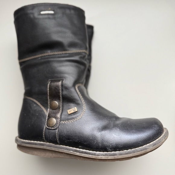 Remonte Shoes - Remonte Black Boots with Knit Cuff - Wear long mid calf or short ankle - Size 7